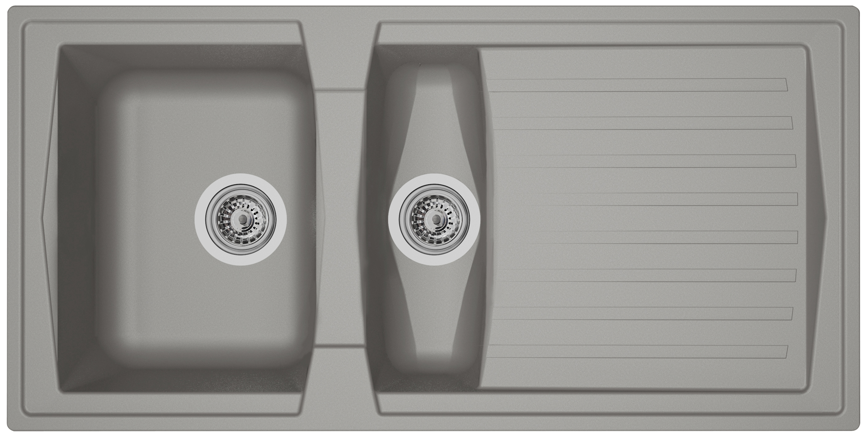 Küchenspüle Einbauspüle Spüle Granit Spülbecken Mineralite 100x50 grau